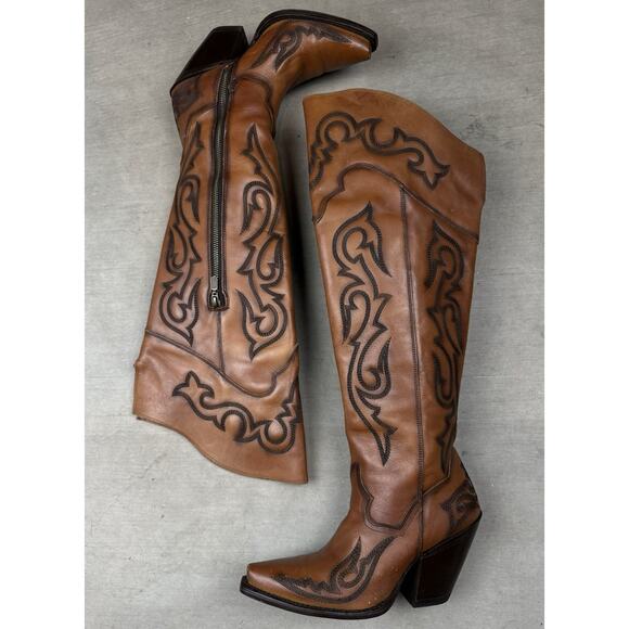 Dan Post Brown Over the Knee Boots - Picture 7 of 14